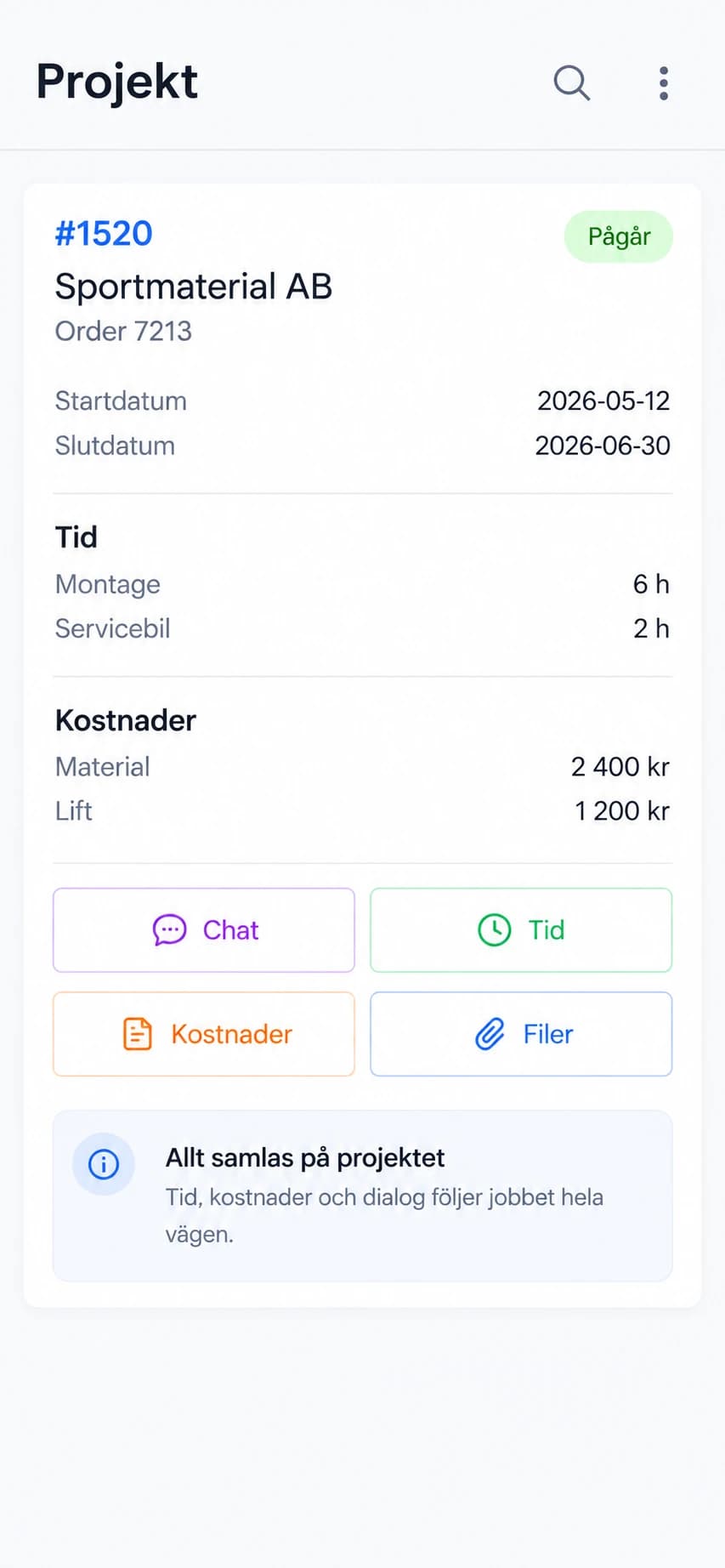Skärmbild: projekt